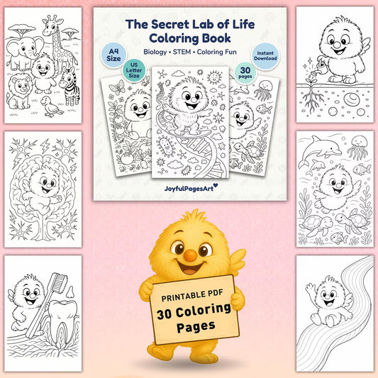 Biology Coloring Pages Printable PDF | Life Science for Kids | STEM Science