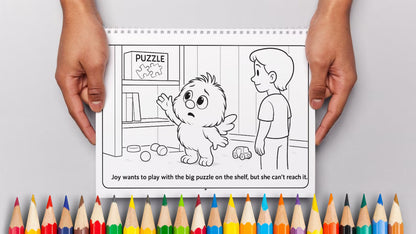 Social Stories Coloring Pages Printable PDF | Autism Social Skills | Captions Included | Landscape