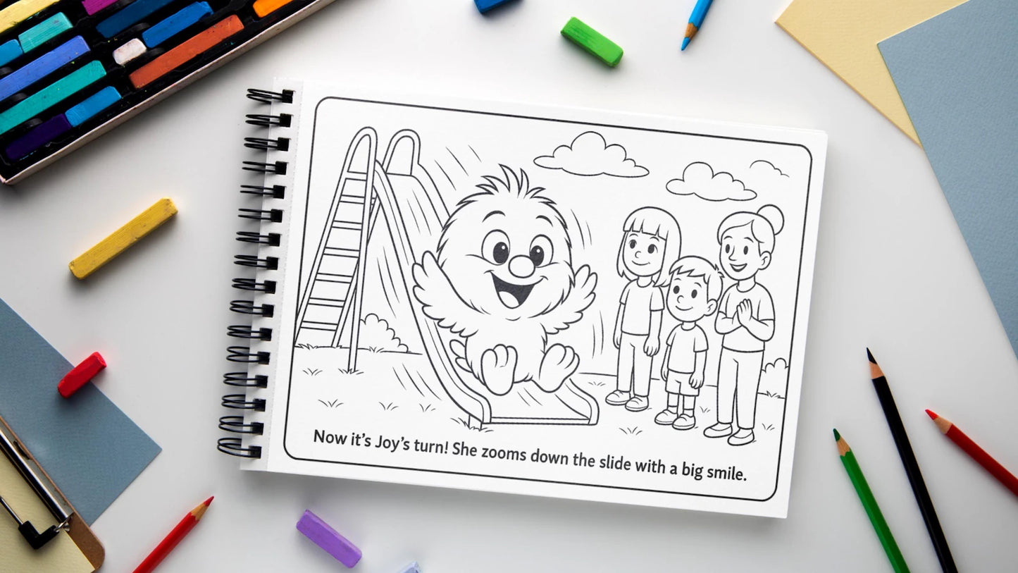 Social Stories Coloring Pages Printable PDF | Autism Social Skills | Captions Included | Landscape