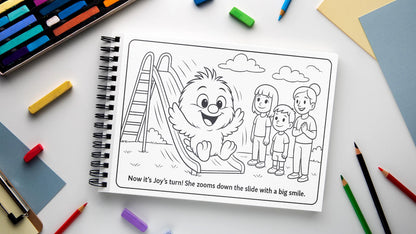 Social Stories Coloring Pages Printable PDF | Autism Social Skills | Captions Included | Landscape