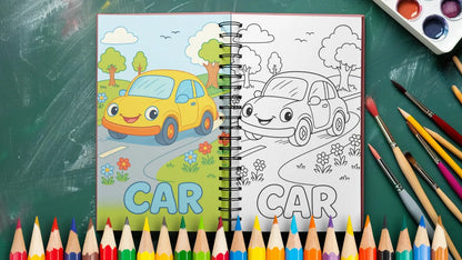 Transportation Coloring Pages Printable PDF | Vehicle Vocabulary Worksheets | Speech Therapy & ESL | Kids
