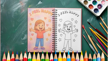 Feelings Coloring Pages Printable PDF | Emotions + Simple Captions | SEL