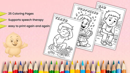 Emotions Coloring Pages Printable PDF | Real-Life Scenarios + Captions