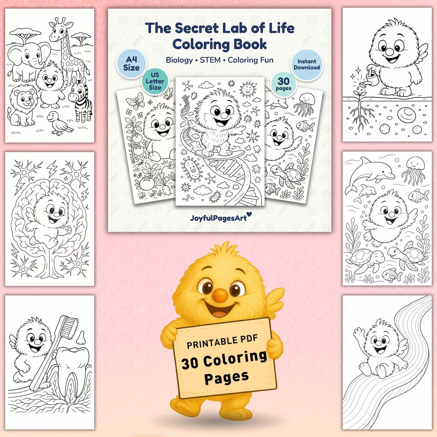 Biology Coloring Pages Printable PDF | Life Science for Kids | STEM Science