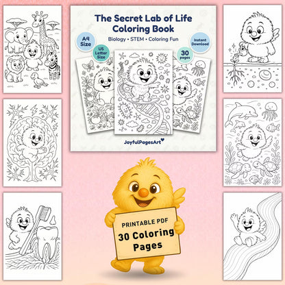 Biology Coloring Pages Printable PDF | Life Science for Kids | STEM Science