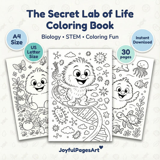 Biology Coloring Pages Printable PDF | Life Science for Kids | STEM Science