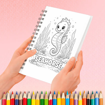 Ocean Animals Coloring Pages with Names | Sea Life Coloring Book for Kids | Bold & Easy